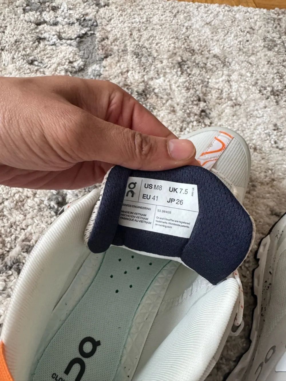 On Running Cloudtrax White&Orange and hiking shoes M 8